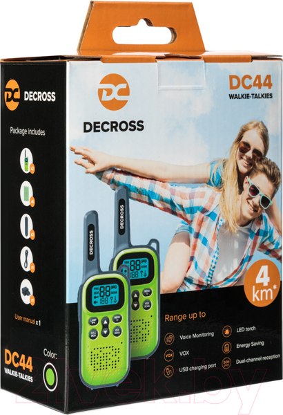 Изображение товара Комплект раций Decross DC44 (2шт, зеленый)