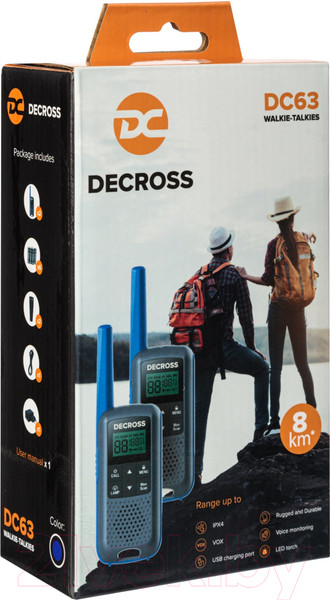 Изображение товара Комплект раций Decross DC63 (2шт, синий)