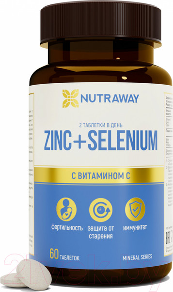 Изображение товара Витаминно-минеральный комплекс Nutraway Zinc + Selenium (60шт)