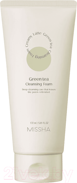 Пенка для умывания Missha Creamy Latte Cleansing Foam Green Tea New (172мл)