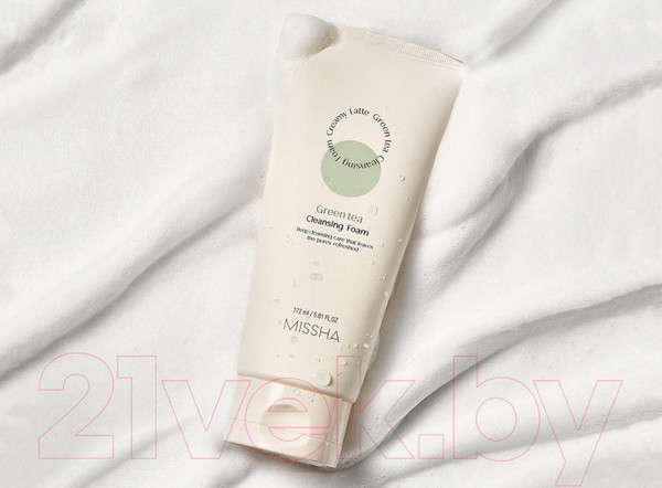 Изображение товара Пенка для умывания Missha Creamy Latte Cleansing Foam Green Tea New (172мл)