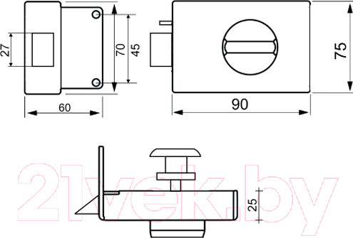 Изображение товара Замок накладной Basara ЗН-40 MWP (белый)