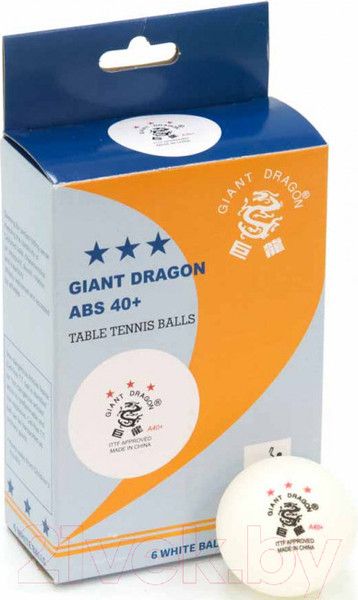 Изображение товара Набор мячей для настольного тенниса Giant Dragon Professional ITTF 3 New / 51.630.66.1 (6шт, белый)