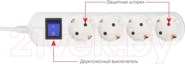 Изображение товара Удлинитель Power Cube PC-4B-7M (белый)