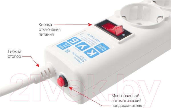 Изображение товара Сетевой фильтр Power Cube SPG-B-0.5M-WHITE