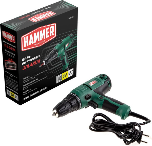 Изображение товара Дрель-шуруповерт Hammer Flex DRL420A
