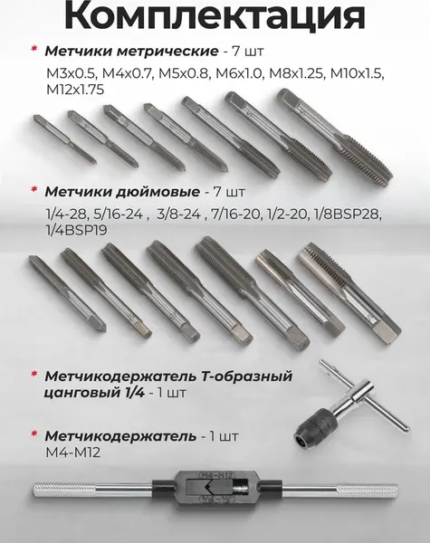 Изображение товара Резьбонарезной набор RockForce RF-M033-3