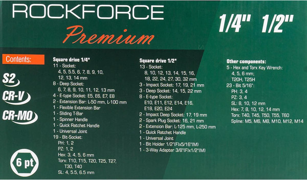 Изображение товара Универсальный набор инструментов RockForce RF-41082-5 Premium (26255)