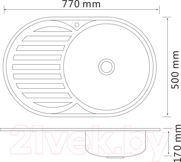 Изображение товара Мойка кухонная РМС MD6-7750OVR