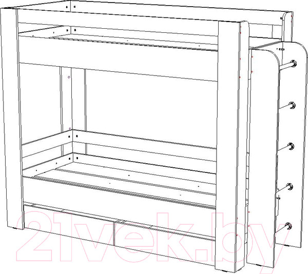 Изображение товара Двухъярусная кровать Премиум Зефир (белый)