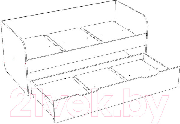 Изображение товара Двухъярусная выдвижная кровать Премиум Зефир (белый)