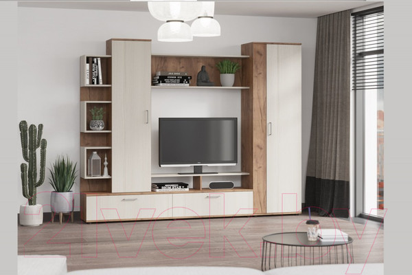 Изображение товара Стенка Премиум ТВА Дарина (дуб крафт табачный/бодега светлый)