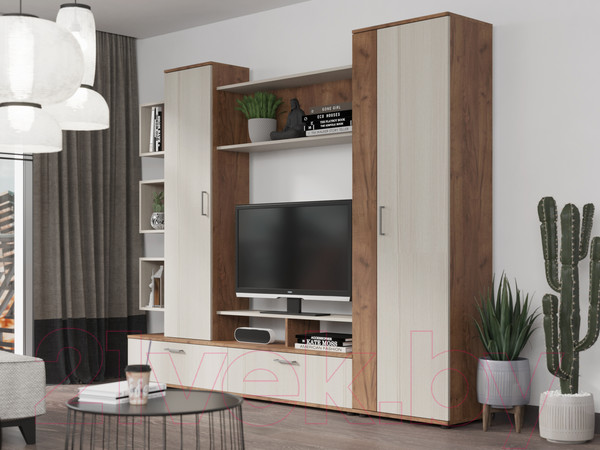 Изображение товара Стенка Премиум ТВА Дарина (дуб крафт табачный/бодега светлый)