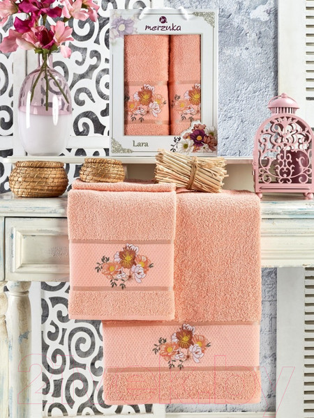 Изображение товара Набор полотенец Merzuka Lara 50x90/70x140 / 11782 (оранжевый)