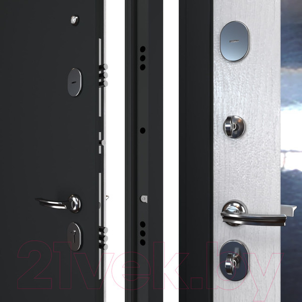 Изображение товара Входная дверь Guard С зеркалом 86x205 правая (графит/бьянко)