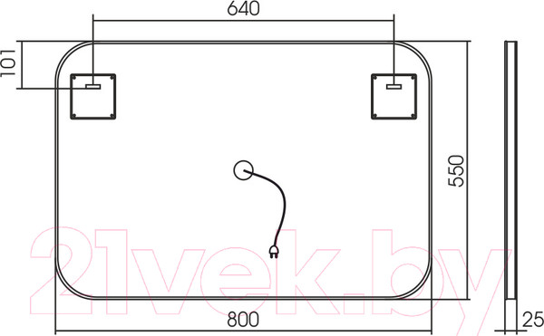 Изображение товара Зеркало Silver Mirrors Паллада 80x55 / LED-00002551