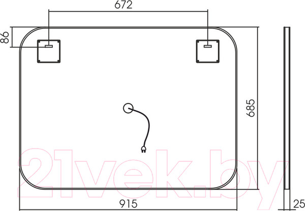 Изображение товара Зеркало Silver Mirrors Паллада 91.5x68.5 / LED-00002342