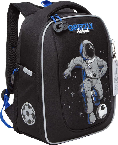 Изображение товара Школьный рюкзак Grizzly RAf-393-6 (черный/синий)