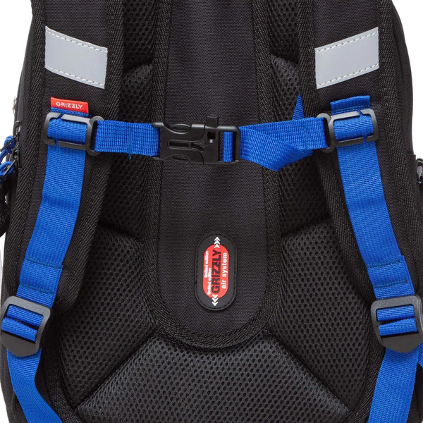 Изображение товара Школьный рюкзак Grizzly RAf-393-6 (черный/синий)