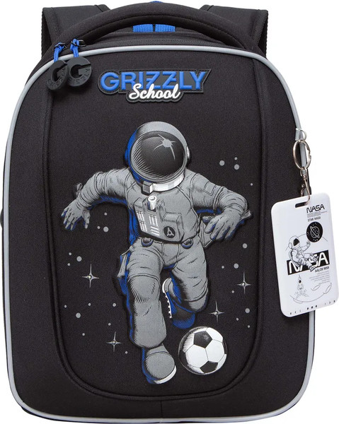 Изображение товара Школьный рюкзак Grizzly RAf-393-6 (черный/синий)