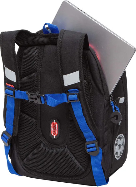 Изображение товара Школьный рюкзак Grizzly RAf-393-6 (черный/синий)