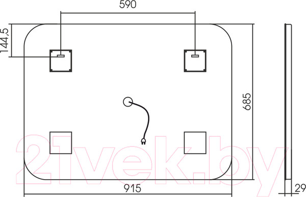 Изображение товара Зеркало Silver Mirrors Стив 91.5x68.5 / ФР-00001020