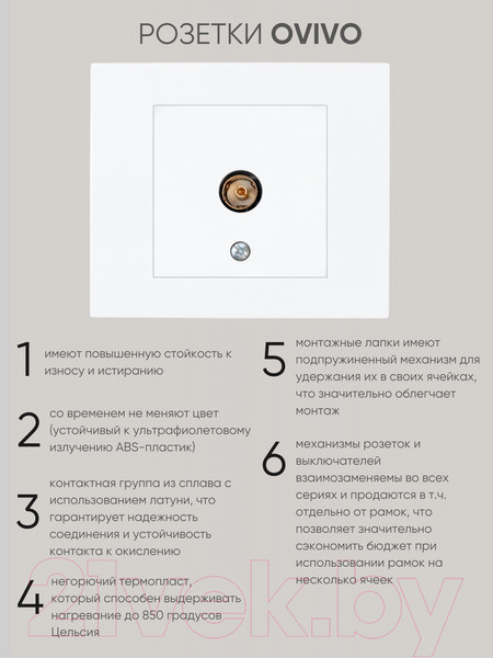 Изображение товара Розетка Ovivo 600-000301-225 (белый)