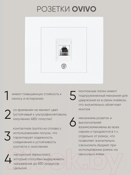 Изображение товара Розетка Ovivo 600-000301-221 (белый)