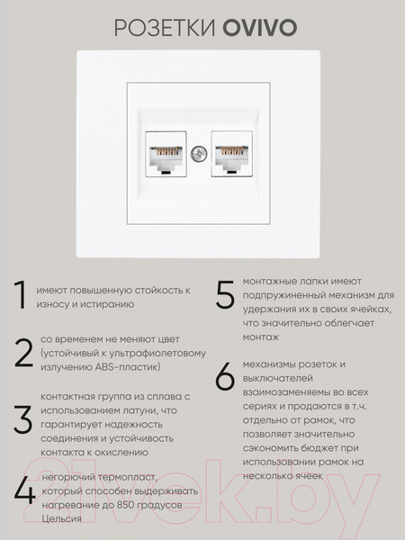 Изображение товара Розетка Ovivo 600-000301-230 (белый)