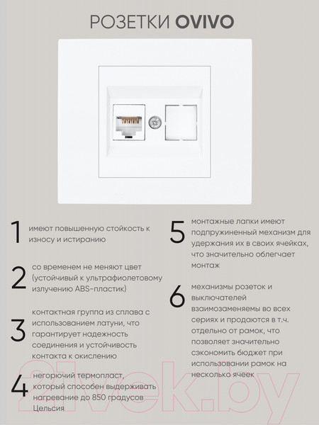 Изображение товара Розетка Ovivo 600-000301-229 (белый)