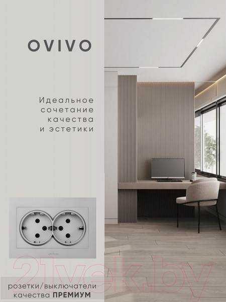 Изображение товара Розетка Ovivo Grano 400-100300-907 (серебристый)