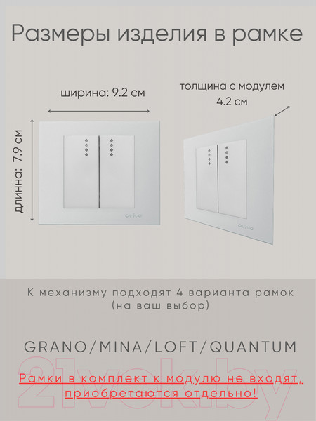 Изображение товара Выключатель Ovivo 600-000210-203 (серебристый)
