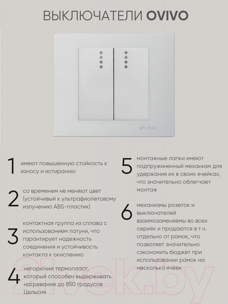 Изображение товара Выключатель Ovivo 600-000210-203 (серебристый)