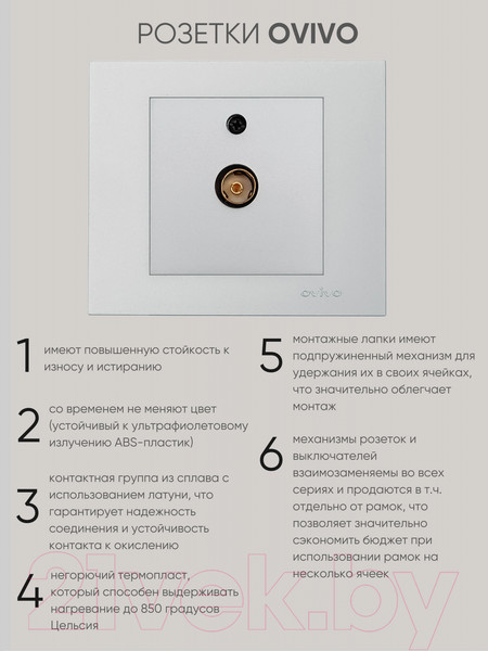 Изображение товара Розетка Ovivo 600-000310-225 (серебристый)