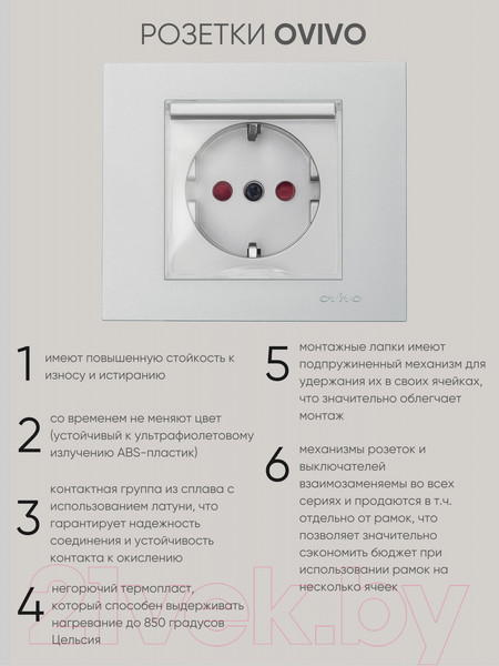 Изображение товара Розетка Ovivo 600-000310-243 (серебристый)