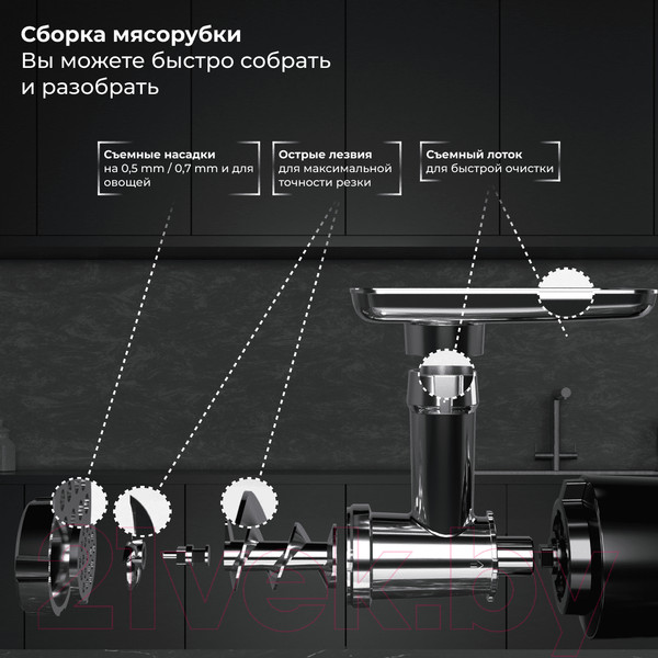 Изображение товара Мясорубка электрическая Sate RT-125 (черный)
