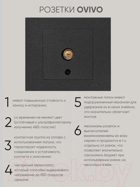 Изображение товара Розетка Ovivo 600-000317-225 (черный)