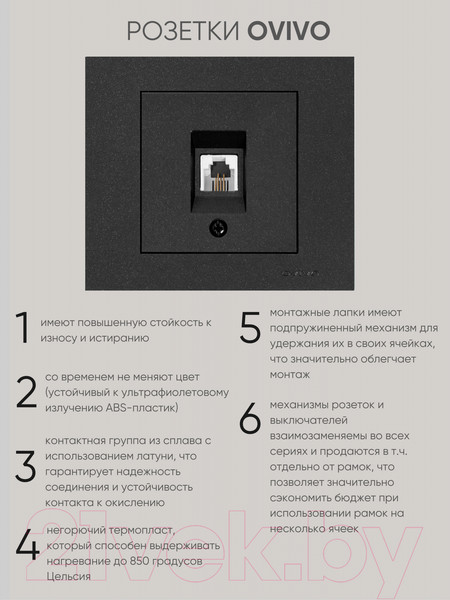 Изображение товара Розетка Ovivo 600-000317-221 (черный)