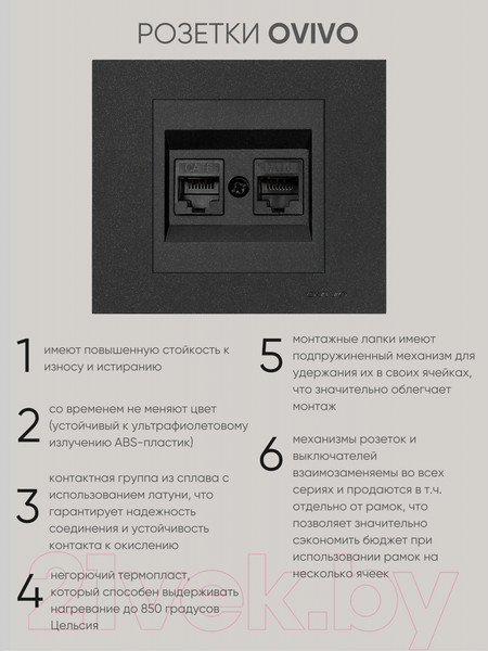 Изображение товара Розетка Ovivo 600-000317-230 (черный)