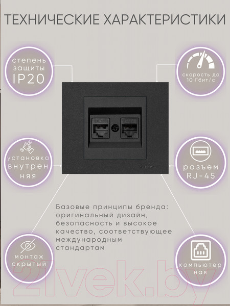 Изображение товара Розетка Ovivo 600-000317-230 (черный)