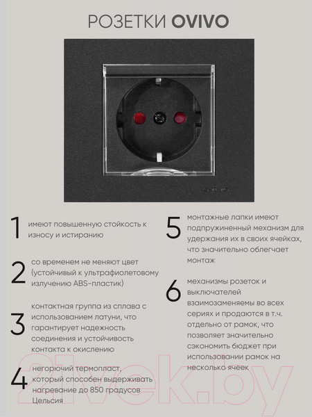 Изображение товара Розетка Ovivo 600-000317-243 (черный)