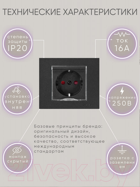 Изображение товара Розетка Ovivo 600-000317-243 (черный)