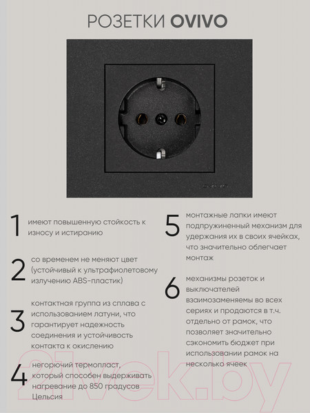 Изображение товара Розетка Ovivo 600-000317-217 (черный)