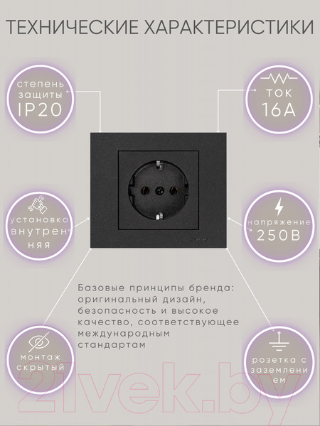 Изображение товара Розетка Ovivo 600-000317-217 (черный)
