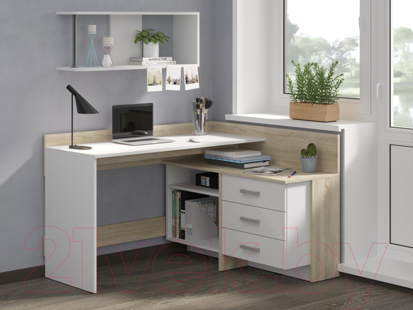 Изображение товара Компьютерный стол Премиум Персона-2 (дуб сонома/белый)