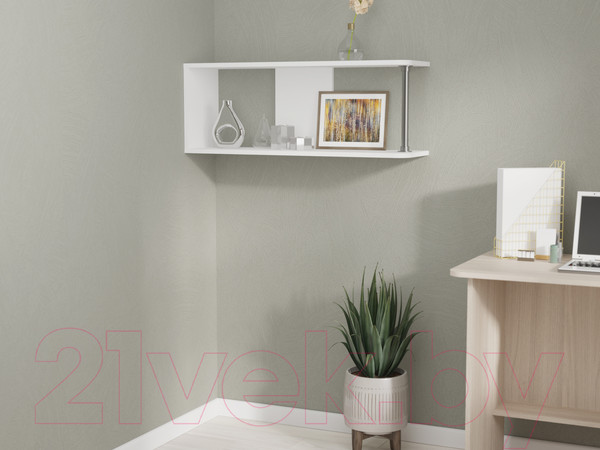 Изображение товара Полка Премиум Книжная 2 (белый текстурный)