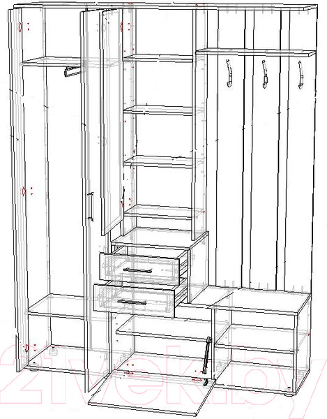 Изображение товара Секция в прихожую Премиум ПР-11 левая (дуб крафт табачный/антрацит)