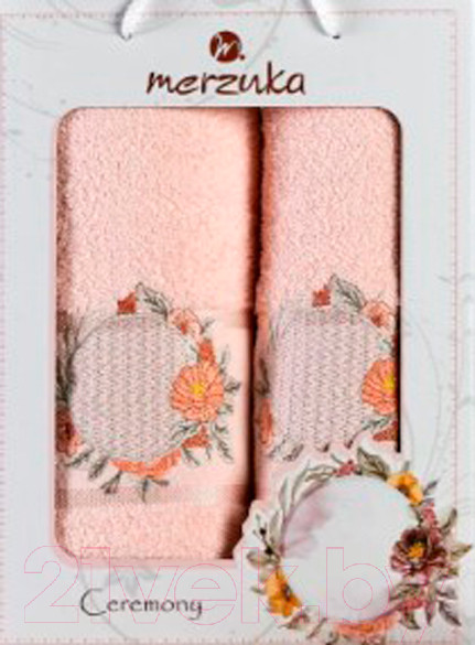 Изображение товара Набор полотенец Merzuka Ceremony 50x90/70x140 / 11776 (в коробке, пудровый)