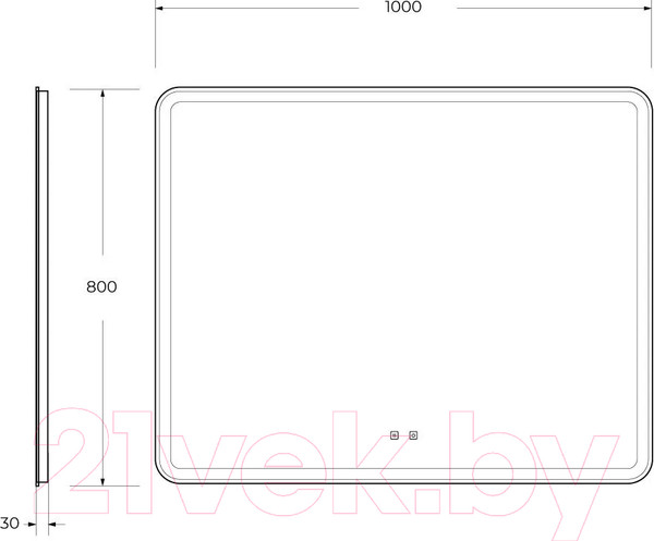 Изображение товара Зеркало BelBagno SPC-MAR-1000-800-LED-TCH-SND
