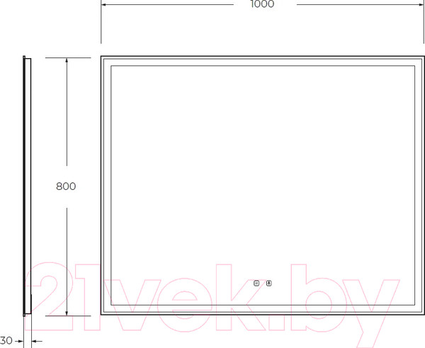 Изображение товара Зеркало BelBagno SPC-GRT-1000-800-LED-TCH-SND